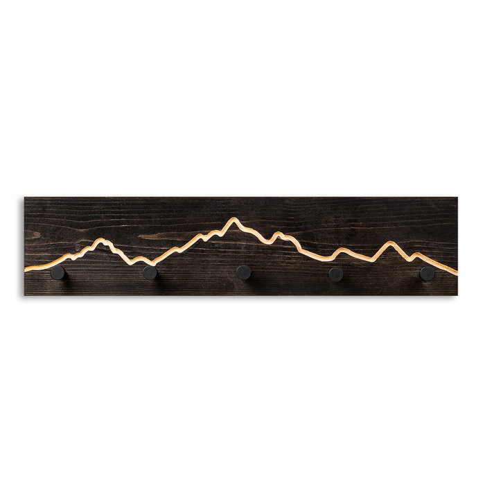 Wallity Mountain 1 Gancho de pared de madera y metal Negro
